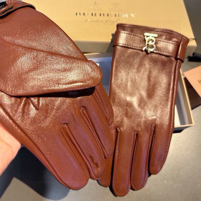 GLOVES IN BRONZE BROWN LAMBSKIN WITH FLEECE LINING 440495