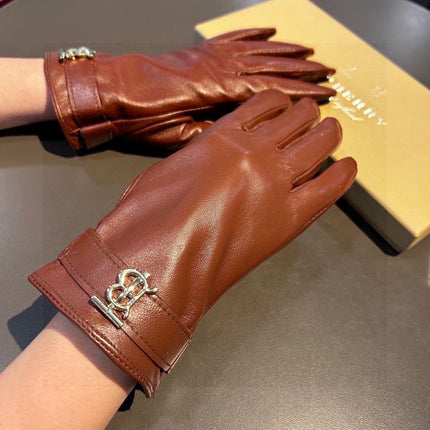 GLOVES IN BRONZE BROWN LAMBSKIN WITH FLEECE LINING 440495
