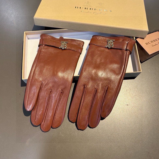 GLOVES IN BRONZE BROWN LAMBSKIN WITH FLEECE LINING 440495