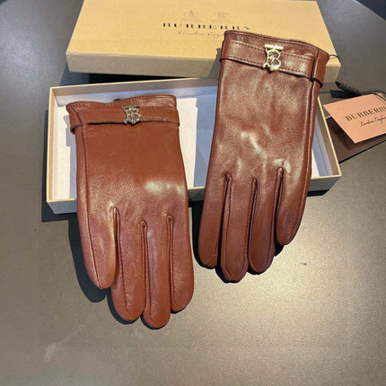 GLOVES IN BRONZE BROWN LAMBSKIN WITH FLEECE LINING 440495