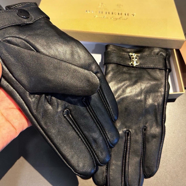 GLOVES IN BLACK LAMBSKIN WITH FLEECE LINING 440499