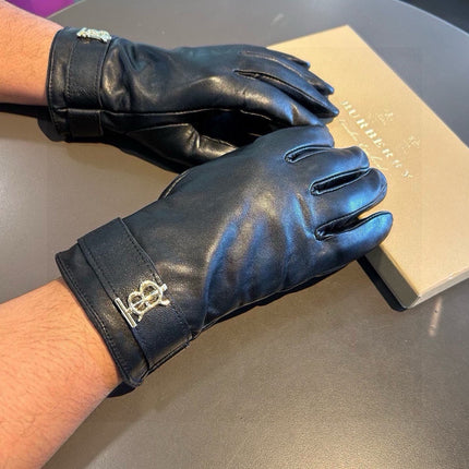 GLOVES IN BLACK LAMBSKIN WITH FLEECE LINING 440499