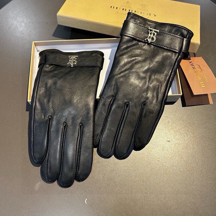 GLOVES IN BLACK LAMBSKIN WITH FLEECE LINING 440499