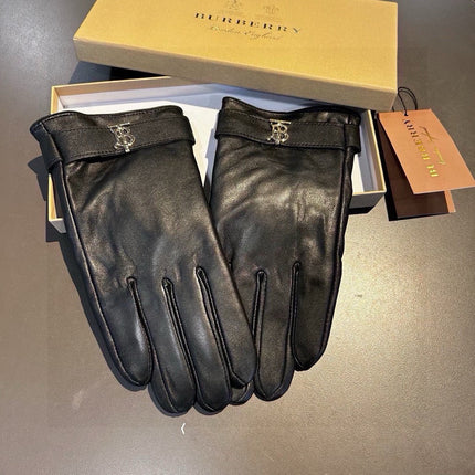 GLOVES IN BLACK LAMBSKIN WITH FLEECE LINING 440499