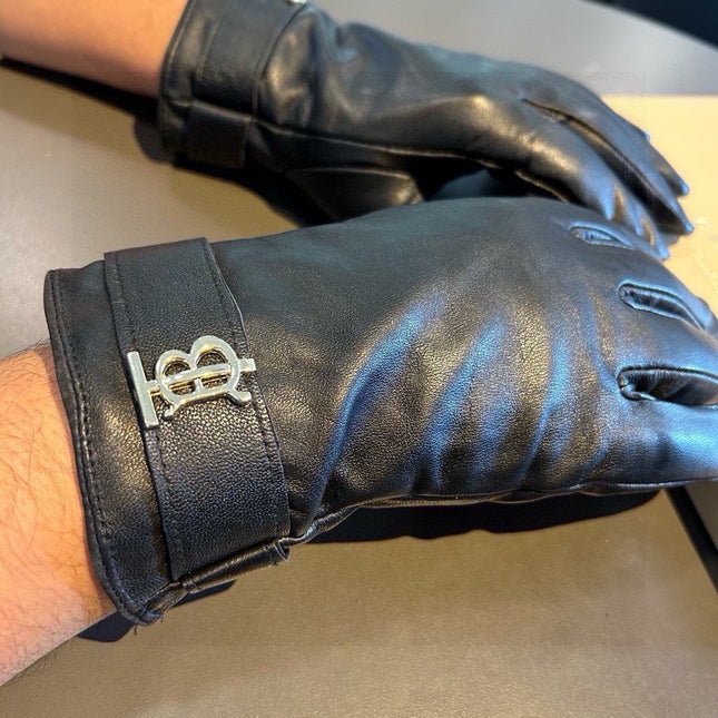 GLOVES IN BLACK LAMBSKIN WITH FLEECE LINING 440499