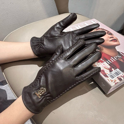 GLOVES IN UMBER BROWN LAMBSKIN 453593