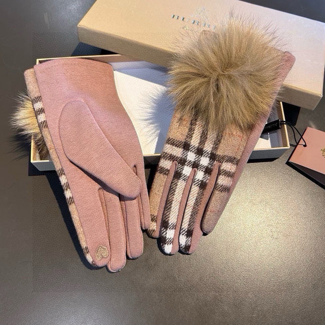GLOVES IN COLORFUL WOOL AND RABBIT FUR 462256