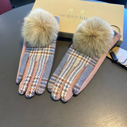 GLOVES IN COLORFUL WOOL AND RABBIT FUR 462257