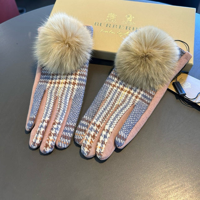 GLOVES IN COLORFUL WOOL AND RABBIT FUR 462257