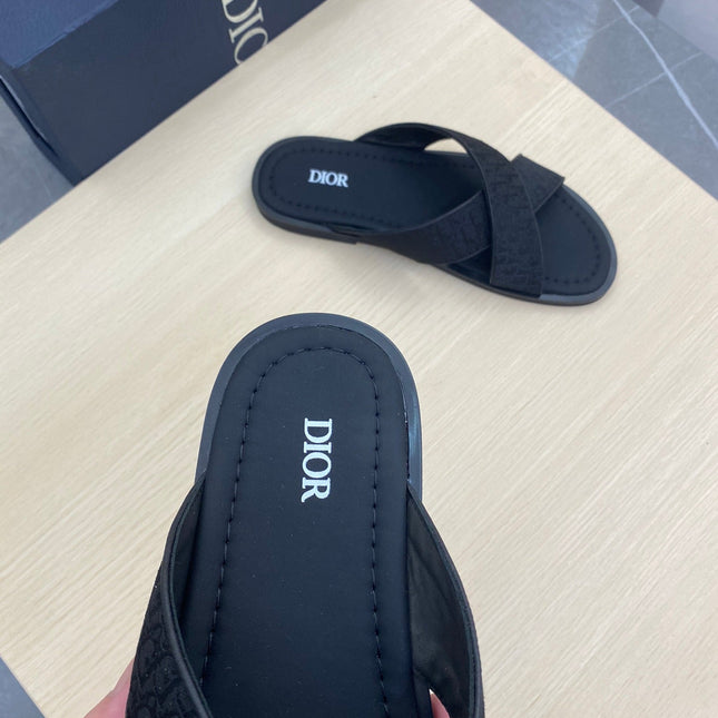CD ALIAS SANDAL BLACK MONOGRAM JACQUARD