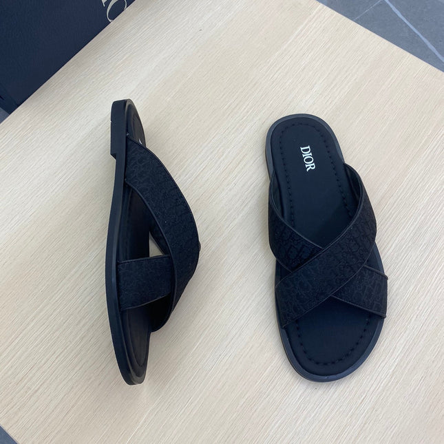 CD ALIAS SANDAL BLACK MONOGRAM JACQUARD