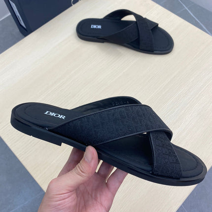 CD ALIAS SANDAL BLACK MONOGRAM JACQUARD