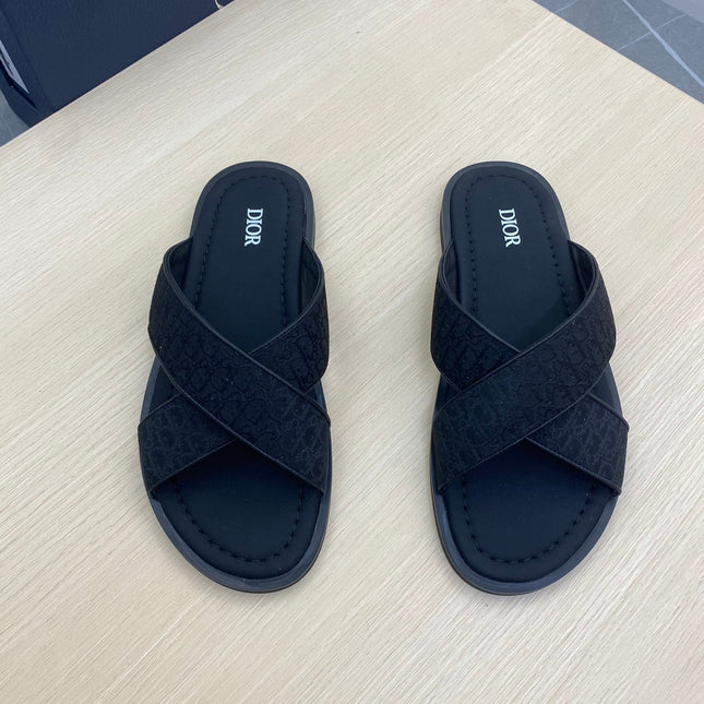 CD ALIAS SANDAL BLACK MONOGRAM JACQUARD