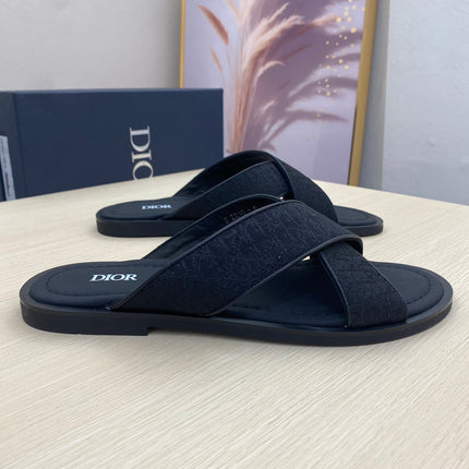 CD ALIAS SANDAL BLACK MONOGRAM JACQUARD