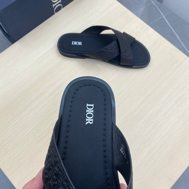 CD ALIAS SANDAL BLACK MONOGRAM CALFSKIN