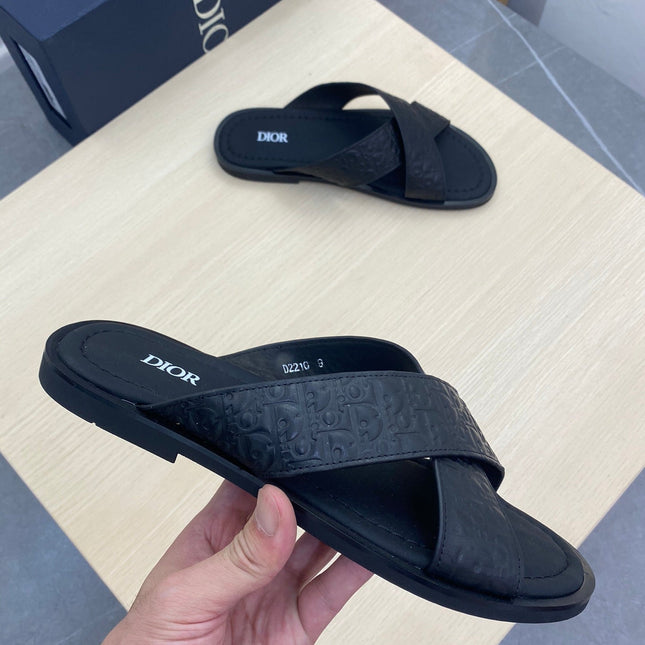 CD ALIAS SANDAL BLACK MONOGRAM CALFSKIN