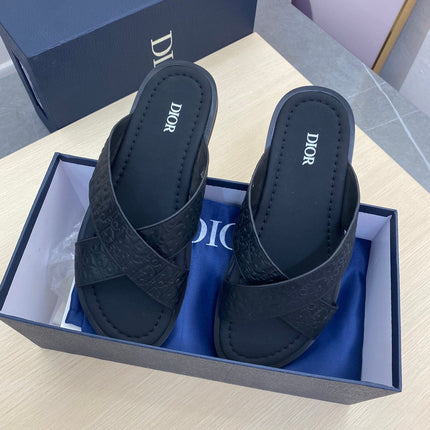 CD ALIAS SANDAL BLACK MONOGRAM CALFSKIN