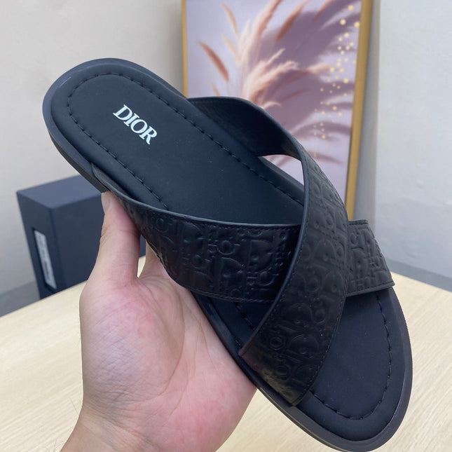 CD ALIAS SANDAL BLACK MONOGRAM CALFSKIN