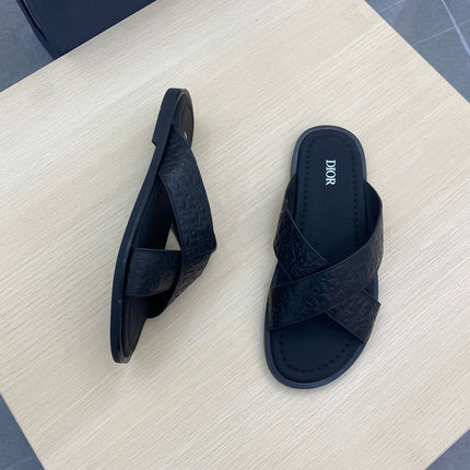 CD ALIAS SANDAL BLACK MONOGRAM CALFSKIN