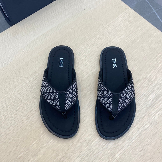 CD ALIDAS FLIP-FLOPS BLACK AND WHITE JACQUARD