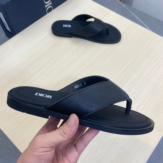 CD ALIDAS FLIP-FLOPS BLACK GRAINED CALFSKIN