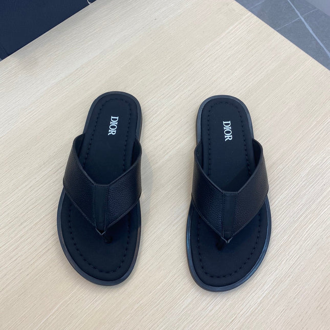 CD ALIDAS FLIP-FLOPS BLACK GRAINED CALFSKIN