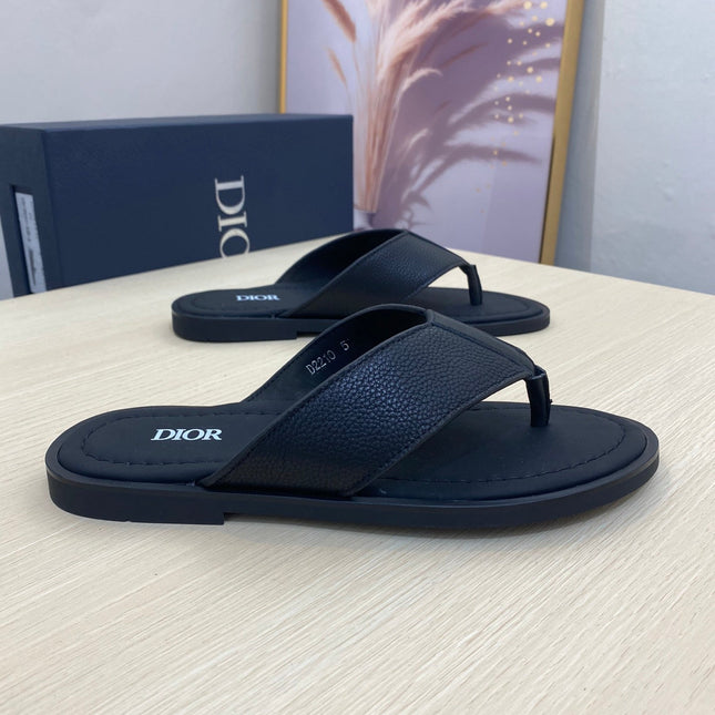 CD ALIDAS FLIP-FLOPS BLACK GRAINED CALFSKIN