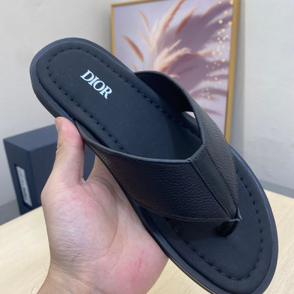 CD ALIDAS FLIP-FLOPS BLACK GRAINED CALFSKIN