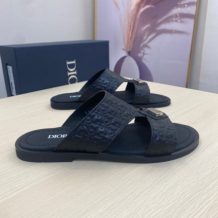 CD ALIDAS CROSS SANDAL BLACK MONOGRAM CALFSKIN