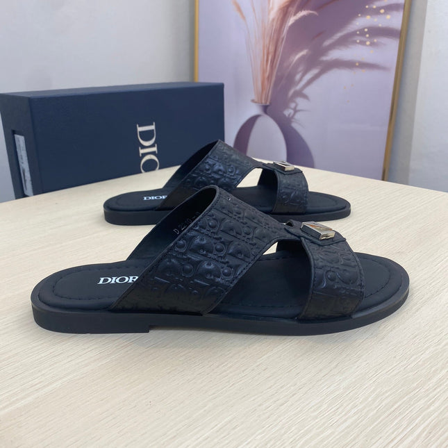 CD ALIDAS CROSS SANDAL BLACK MONOGRAM CALFSKIN