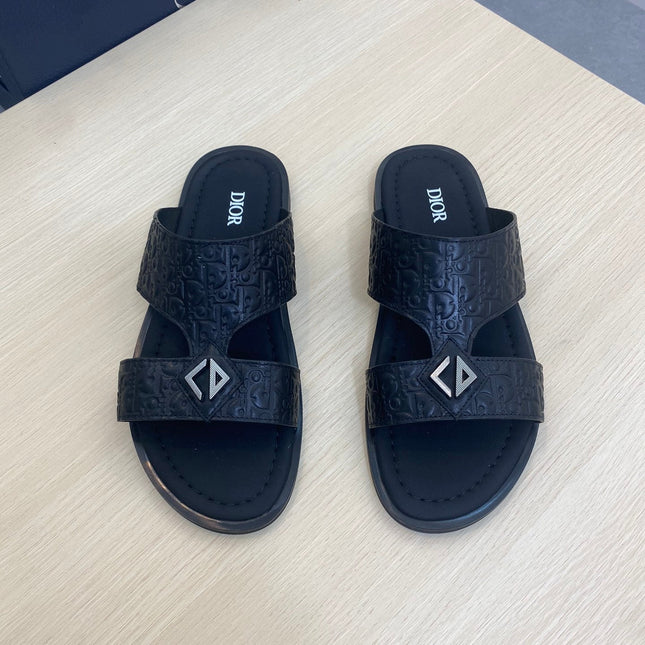 CD ALIDAS CROSS SANDAL BLACK MONOGRAM CALFSKIN