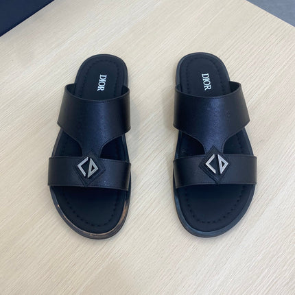 CD ALIDAS CROSS SANDAL BLACK CALFSKIN