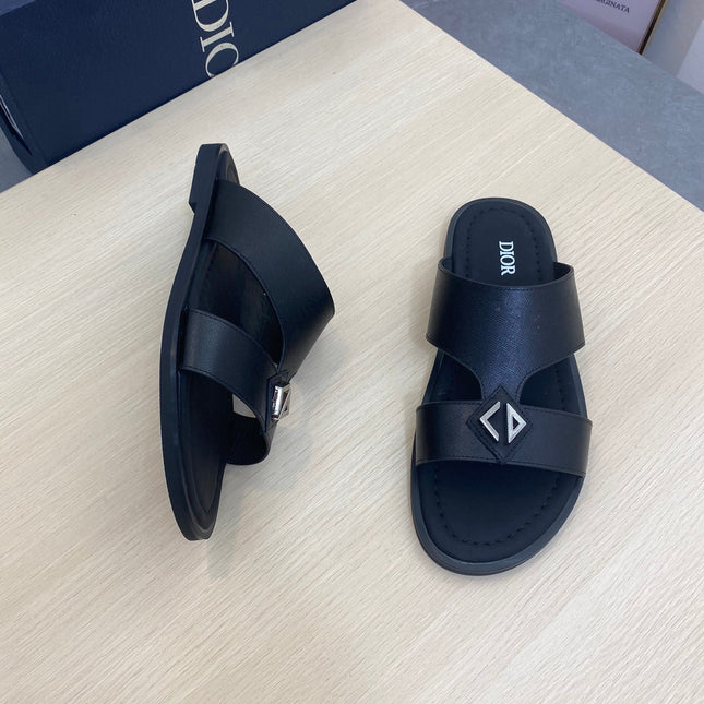 CD ALIDAS CROSS SANDAL BLACK CALFSKIN