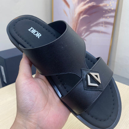CD ALIDAS CROSS SANDAL BLACK CALFSKIN