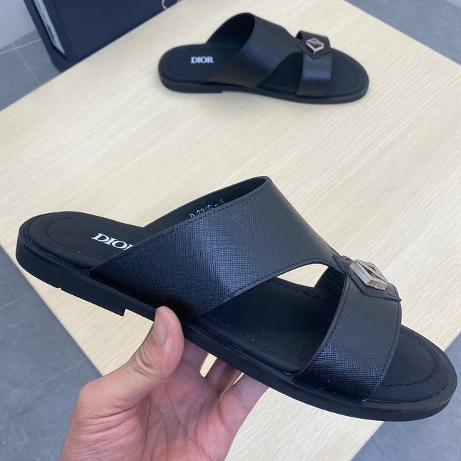 CD ALIDAS CROSS SANDAL BLACK CALFSKIN