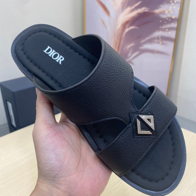 CD ALIDAS CROSS SANDAL BLACK GRAINED CALFSKIN