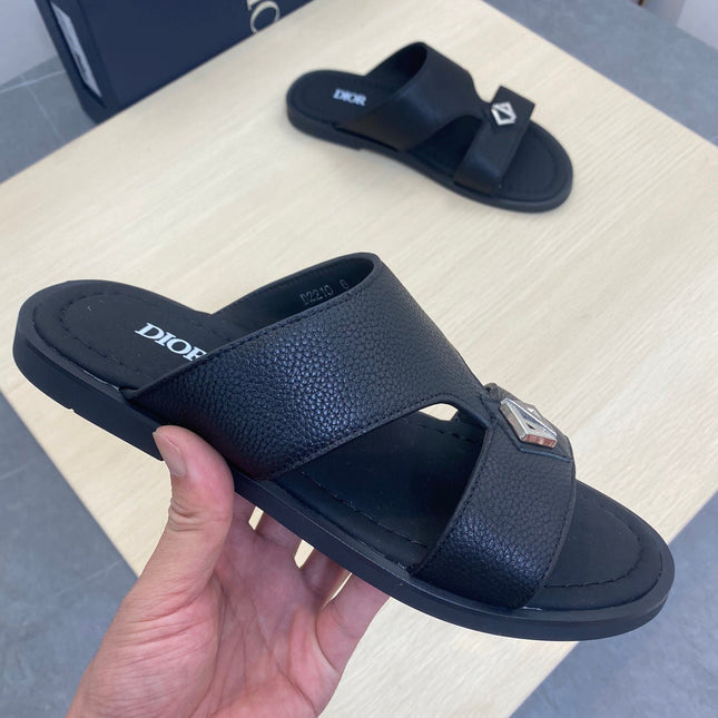 CD ALIDAS CROSS SANDAL BLACK GRAINED CALFSKIN