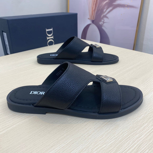 CD ALIDAS CROSS SANDAL BLACK GRAINED CALFSKIN