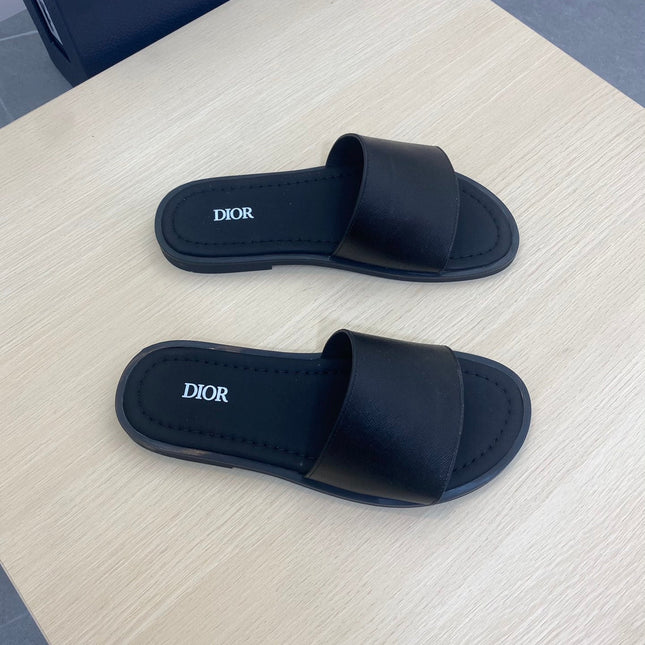 CD SLIDE ALIDAS SLIPPER BLACK CALFSKIN