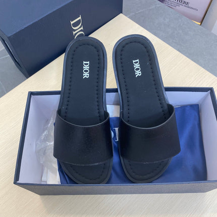 CD SLIDE ALIDAS SLIPPER BLACK CALFSKIN