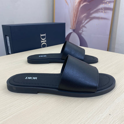 CD SLIDE ALIDAS SLIPPER BLACK CALFSKIN