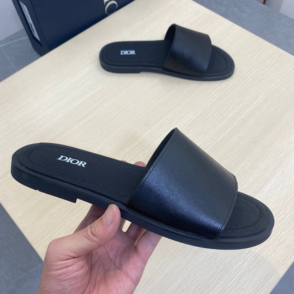 CD SLIDE ALIDAS SLIPPER BLACK CALFSKIN