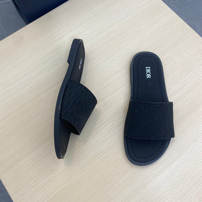 CD SLIDE ALIDAS SLIPPER BLACK JACQUARD