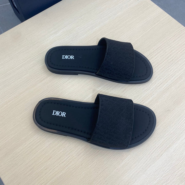 CD SLIDE ALIDAS SLIPPER BLACK JACQUARD
