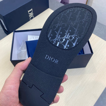 CD SLIDE ALIDAS SLIPPER BLACK GRAINED CALFSKIN