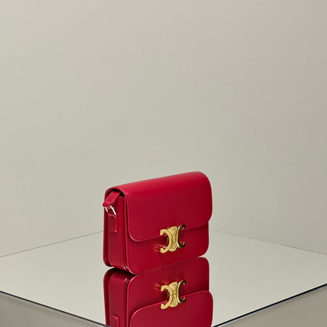 MINI CLAUDE 22 SHINY CALFSKIN CHERRY RED