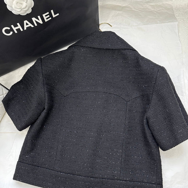 CC Short Lace Jacket Black Wool