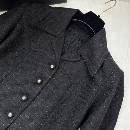CC Short Lace Jacket Black Wool