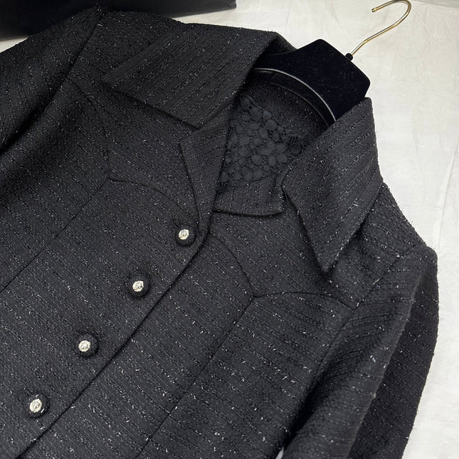 CC Short Lace Jacket Black Wool
