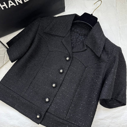 CC Short Lace Jacket Black Wool
